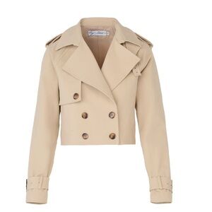 Cropped trench jacket in beige
